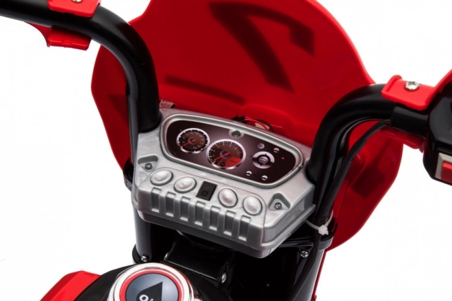 Motocicletta Cross per bambini a batteria con ruote ausiliarie e suoni LED - Rosso