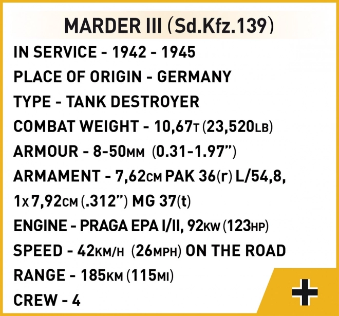 Modello Cacciacarri Marder III Sd. Kfz. 139