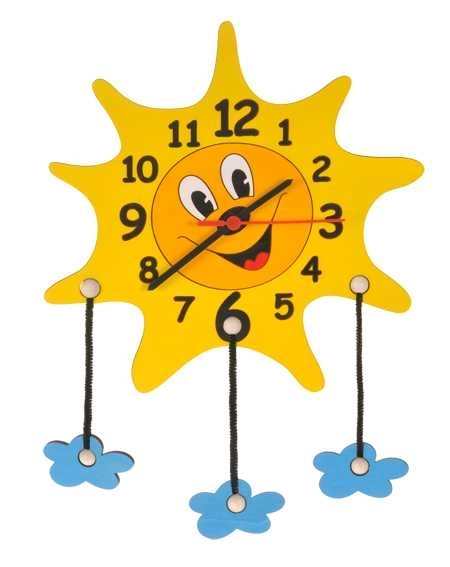 Orologio Solare con Nuvolette per Bambini in Legno