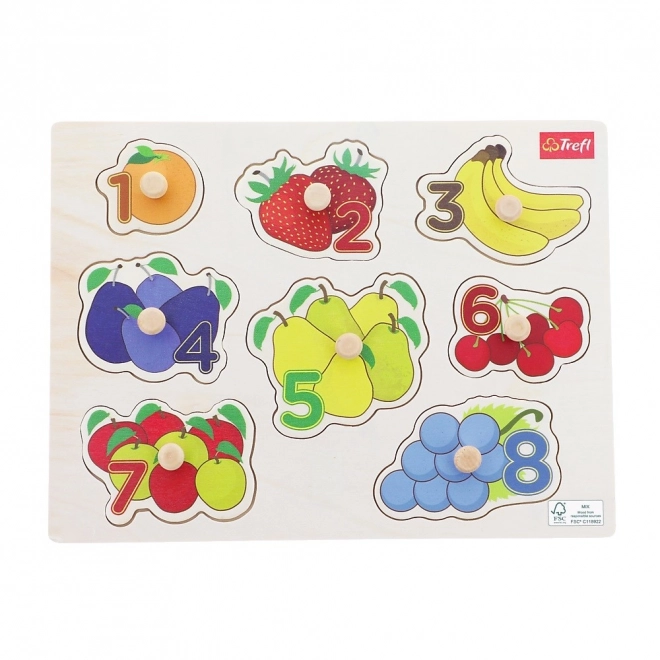 Puzzle in Legno di Frutta con Numeri Trefl