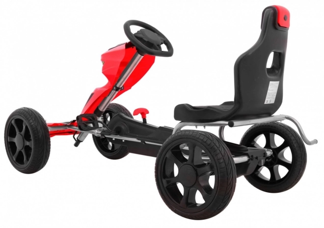Grand Ride go-kart a pedali per bambini 3+ Rosso + Ruote EVA + Sedile regolabile + Freno a mano