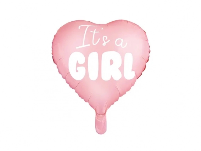 Palloncino a elio It's a Girl cuore rosa 48cm