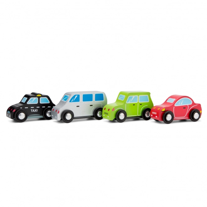 Set di Mini Automobili in Legno - 4 Pezzi