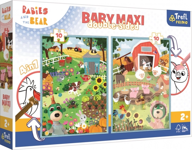 Puzzle bifacciale Treflíci alla fattoria Baby Maxi