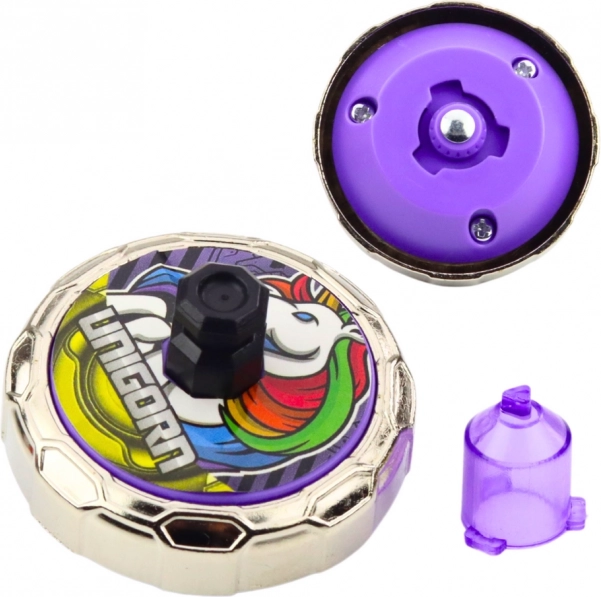 Set con trottola sparante Unicorno viola
