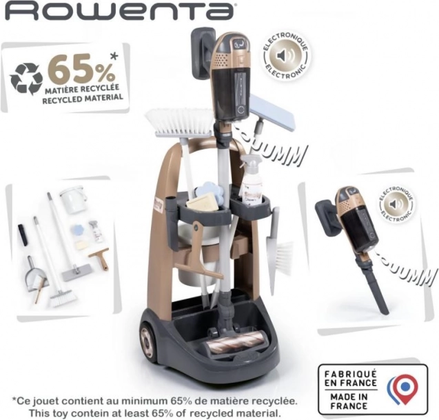 Carrello per piccola addetta alle pulizie con aspirapolvere Rowenta