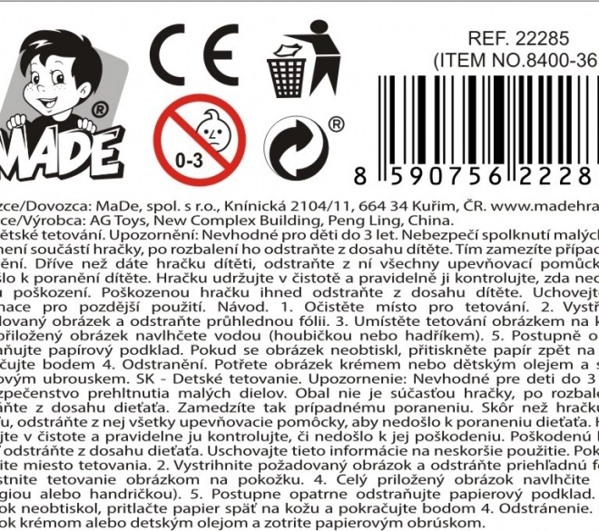 Set di tatuaggi 36 pezzi