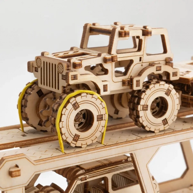 Puzzle 3D in legno Camion trasportatore di auto