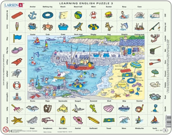 Puzzle educativo inglese: al mare 70 pezzi