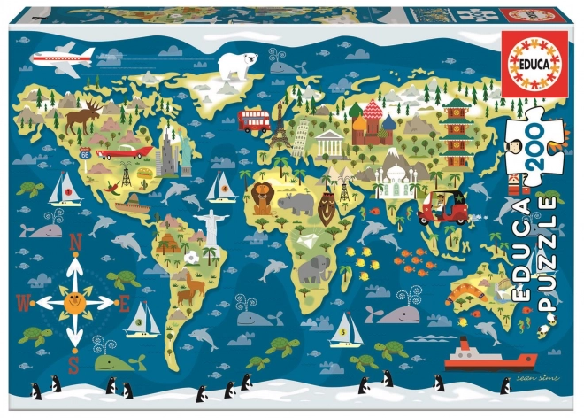 Puzzle Mappa del Mondo per Bambini