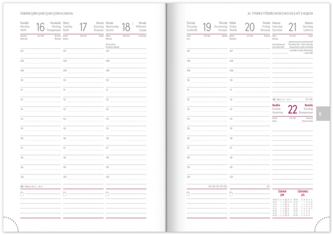 Agenda settimanale Notique Aprint 2025 nera