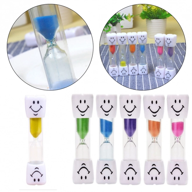 Set di clessidre colorate a faccine - 5 pezzi