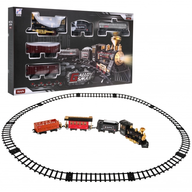 Grande Treno con Funzione Fumo per Bambini 5+ Pista da Assemblare + Treno con Vagoni