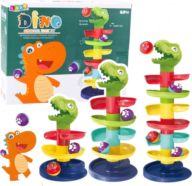 Torre scivolo con palline e testa di dinosauro
