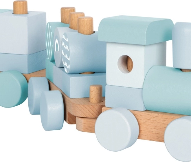 Piccolo Treno in Legno da Assemblare di Small Foot Blu