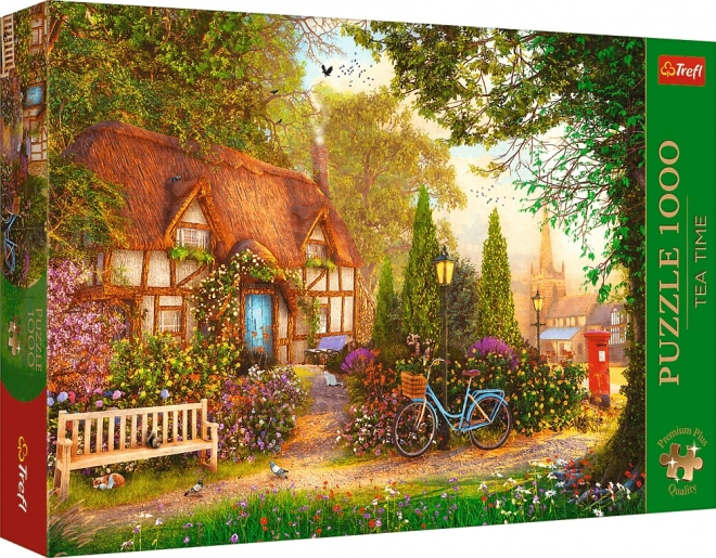 Puzzle Premium Plus 1000 Pezzi - Tea Time - Cottage Con Tetto Di Paglia