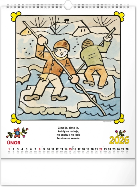 Calendario da parete Josef Lada - Filastrocche 2026