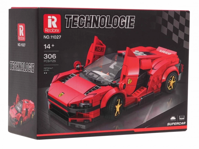 Set costruzioni auto sportiva rossa 306 pezzi