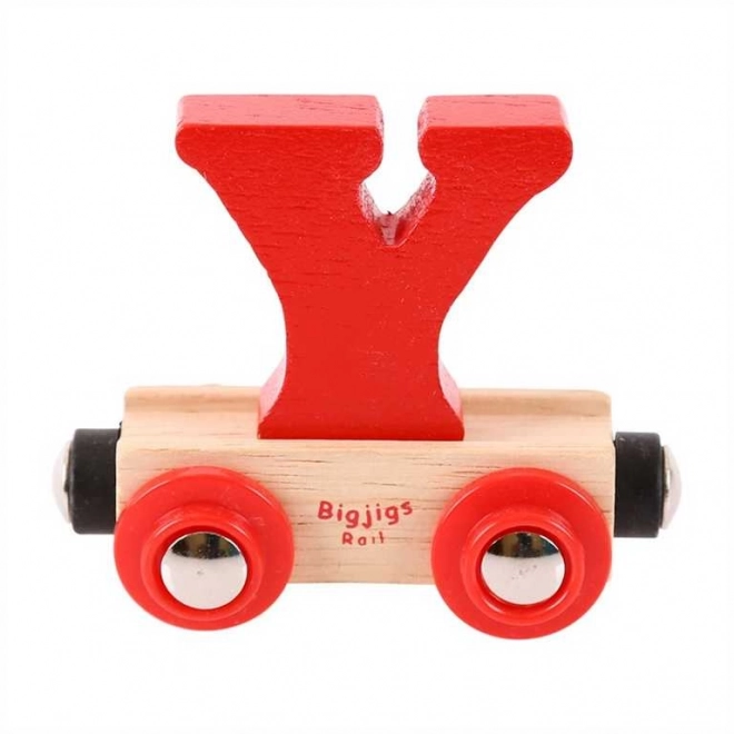 Vagone Bigjigs Rail Lettera Y in Legno