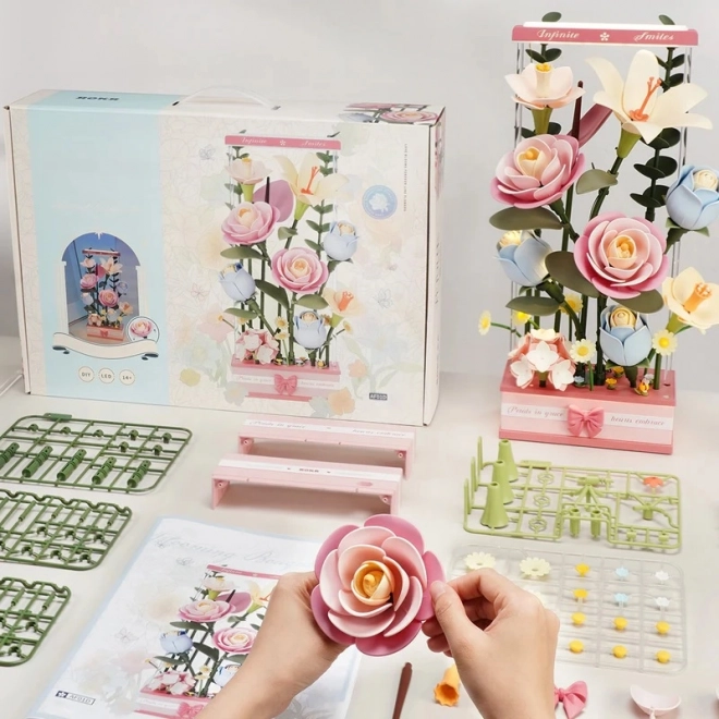 Puzzle 3D RoboTime Scatola di Fiori con LED
