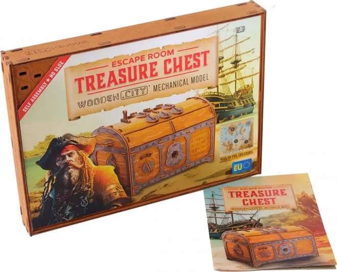 Treasure Chest Escape Room Puzzle 3D in Legno