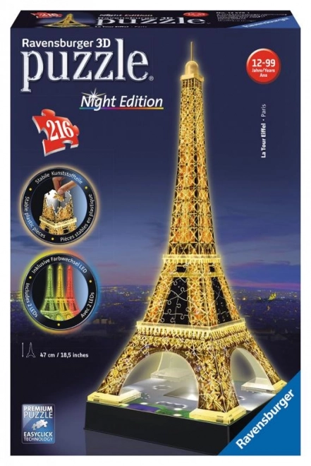 Puzzle 3D 216 Pezzi Torre Eiffel di Notte