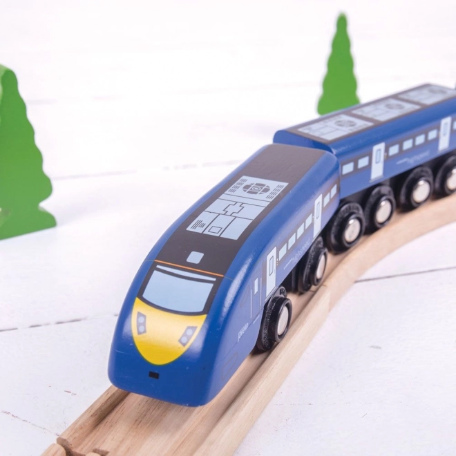 Treno ad alta velocità Bigjigs Rail blu