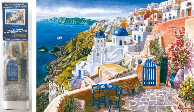 Pittura a diamanti Santorini 30x40 cm