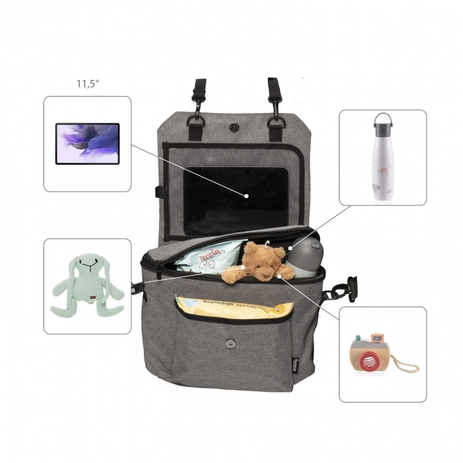 Organizzatore da sedile 3 in 1 grigio