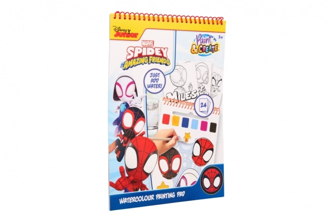 Album da colorare con acquarelli di Spidey