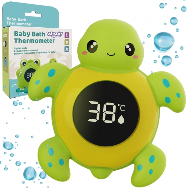 Termometro da bagno per bambini a forma di tartaruga 2 in 1 per la misurazione della temperatura dell'acqua e della stanza