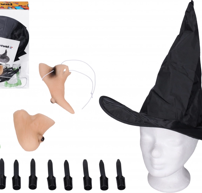 set costume da strega con cappello e accessori