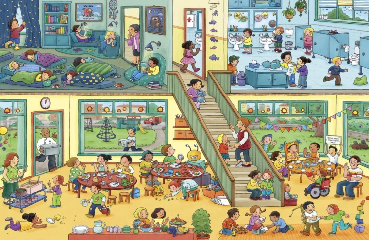Vivace atmosfera della scuola materna