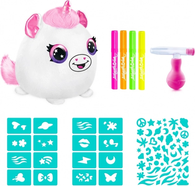 Set creativo Airbrush Neon con peluche squish