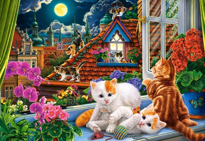 Puzzle Gattini sul Tetto 1500 Pezzi