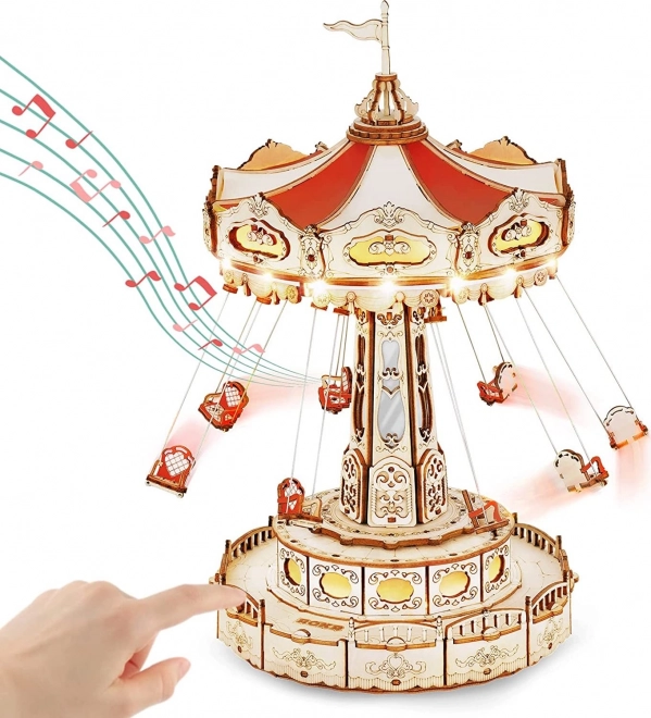 Puzzle 3D in legno Rokr Giostra Magica