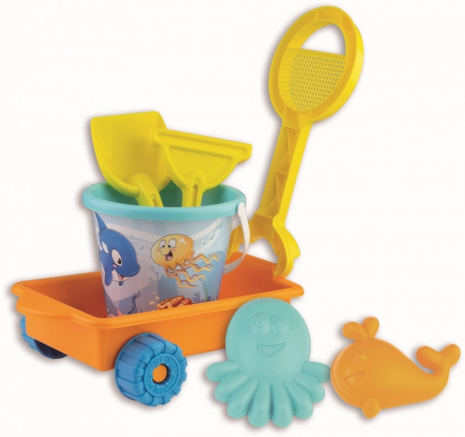 Set da spiaggia Happy Fish con carrello