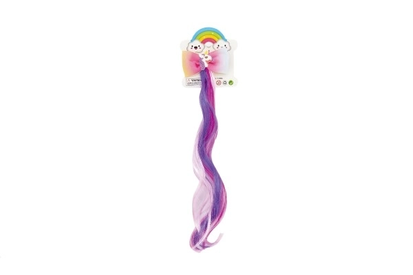 Fermaglio per capelli con fiocco e unicorno con extension rainbow