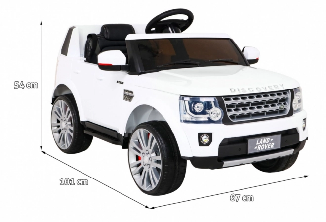 Land Rover Discovery Auto elettrico per bambini bianco + telecomando + ruote EVA + avvio lento + radio MP3