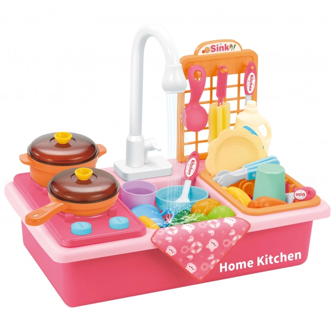 Woopie cucina per bambini con lavello rosa