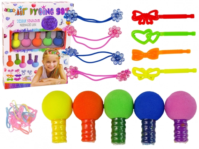 Set Da Colorazione Per Capelli Per Bambini 5 Colori e Fermagli