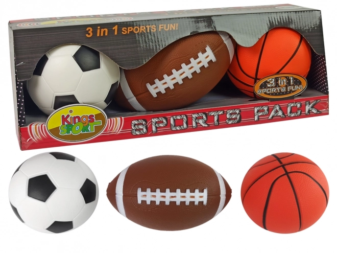 Set di palline sportive morbide 3 in 1 calcio basket baseball