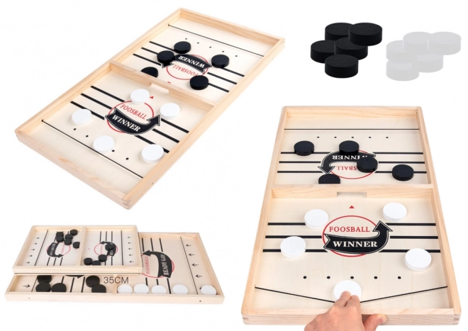 Gioco di Abilità Hockey Catapulta Air Hockey in Legno 53cm