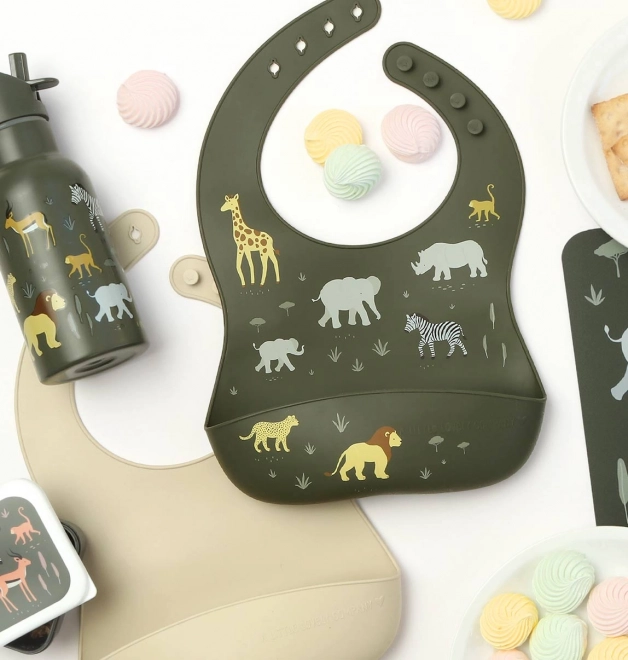 Bavaglini in silicone per bambini con motivo a farfalle – Animali della savana