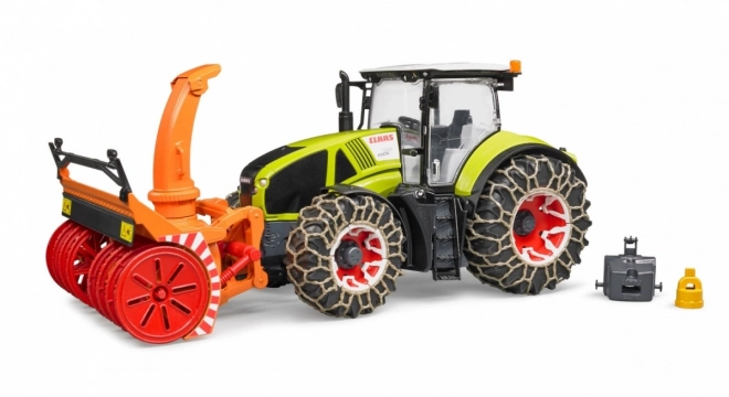 Trattore Bruder Claas Axion 950 con turbina da neve