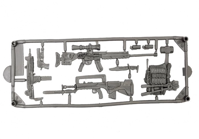 Set militare elicottero con elmetto e soldato