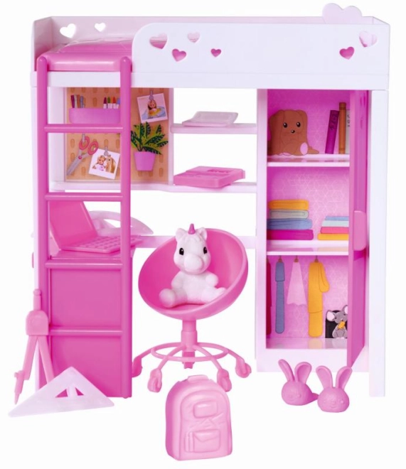 Letto a soppalco con angolo studio