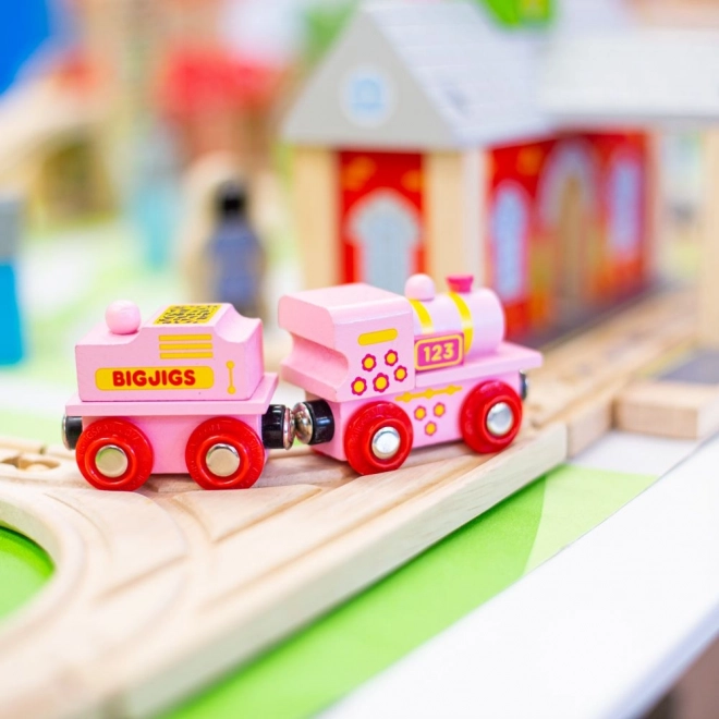 Locomotiva Rosa Bigjigs Rail con Tender