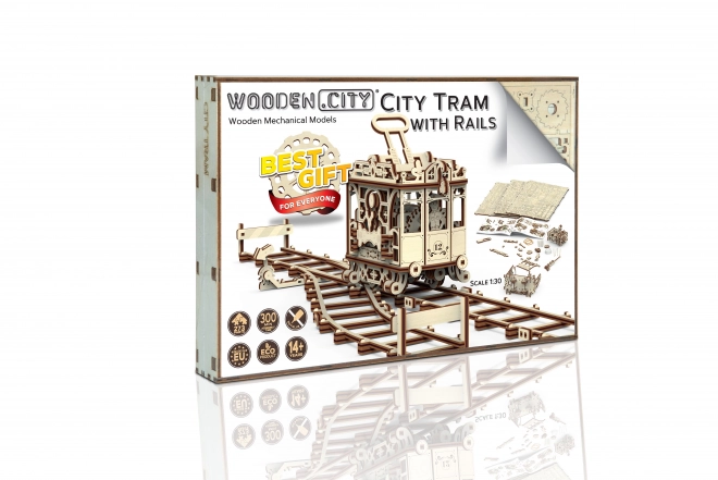 Puzzle 3D Tram Cittadino con Binari in Legno