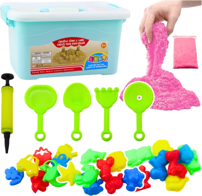 Set di sabbia magica rosa 3kg con accessori